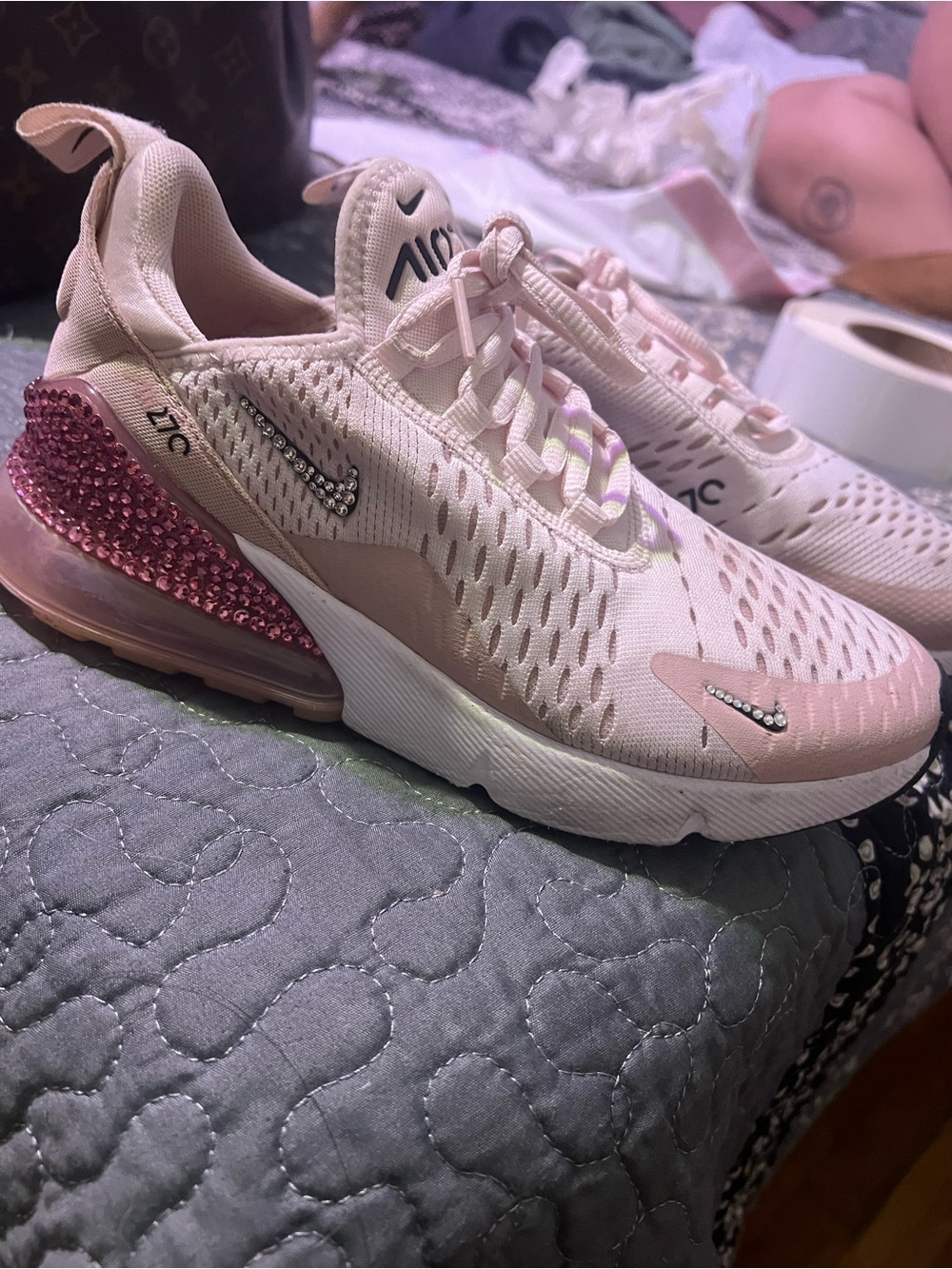 Nike Women’s Air Max 270 Sneakers - Light Pink with Rose Accent